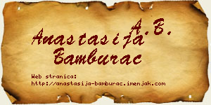 Anastasija Bamburać vizit kartica